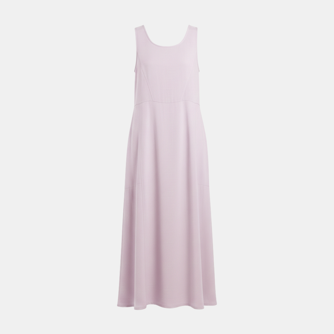 Women's Linen Dress - White Relaxed Fit Summer Style for Casual Wear