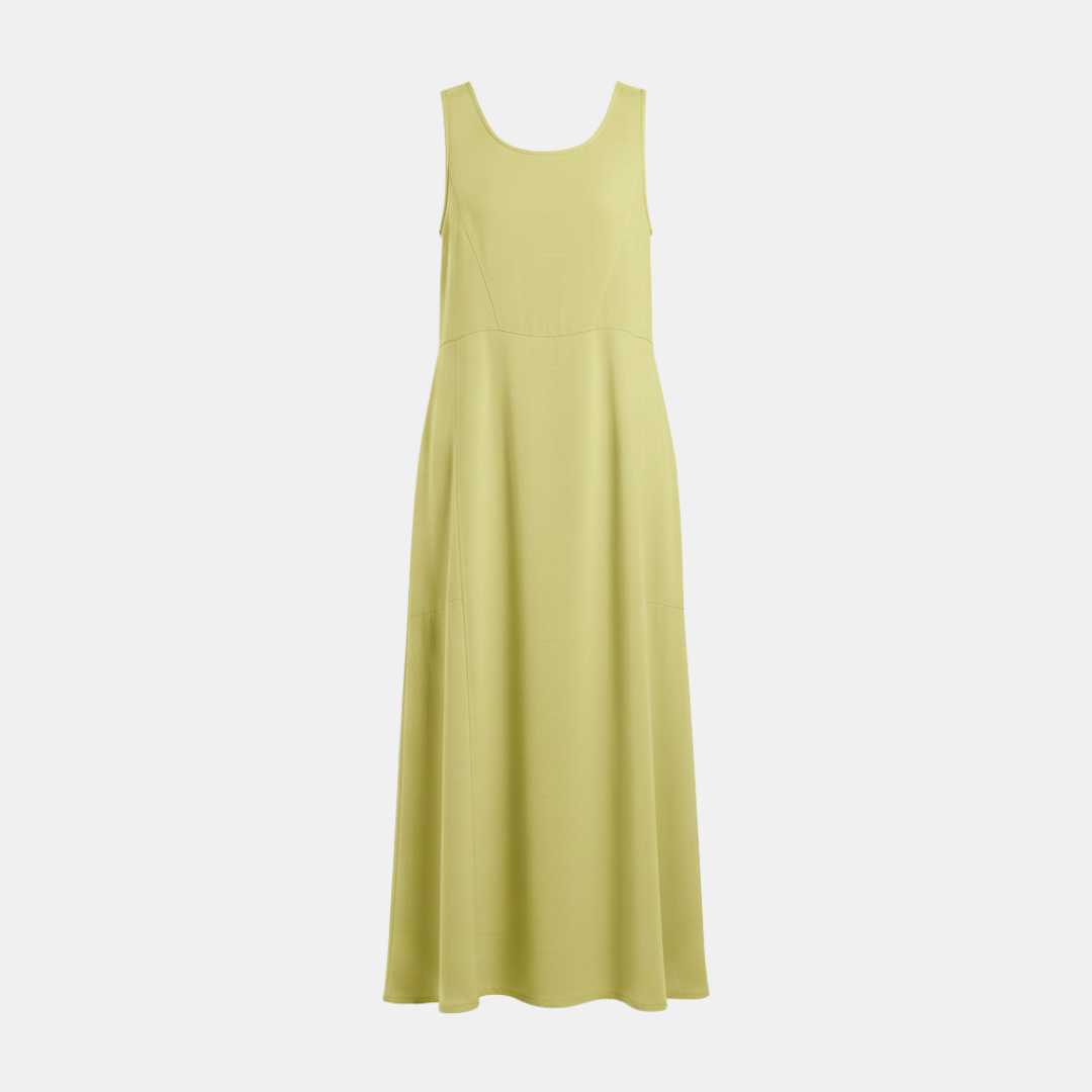 Women's Linen Dress - White Relaxed Fit Summer Style for Casual Wear