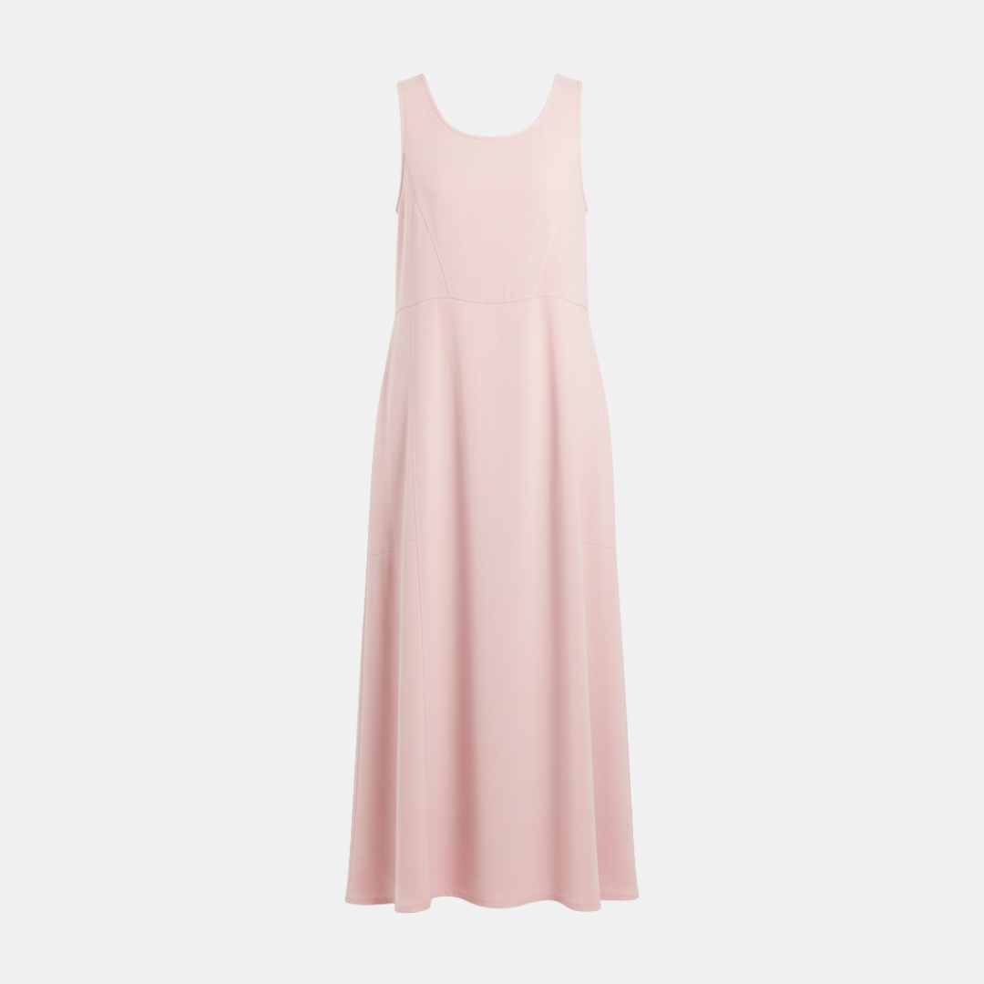 Women's Linen Dress - White Relaxed Fit Summer Style for Casual Wear