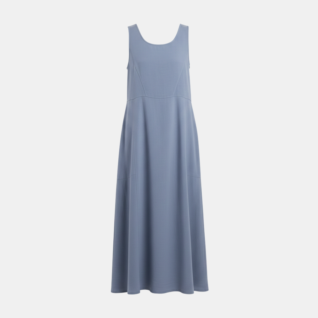 Women's Linen Dress - White Relaxed Fit Summer Style for Casual Wear