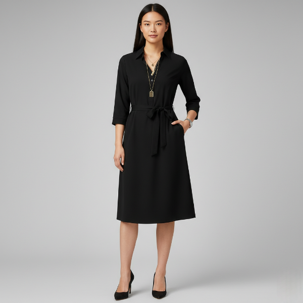 Women's Midi Dress - Soft Fabric, Flattering Fit - Casual & Work Wear - Versatile Evening Style