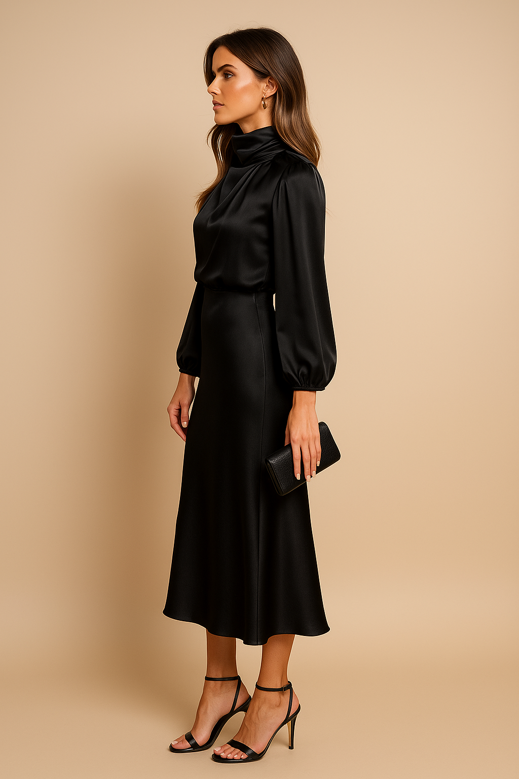 Women's Satin Midi Dress with Adjustable Straps - Casual Style for Everyday Wear