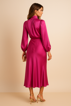 Women's Satin Midi Dress with Adjustable Straps - Casual Style for Everyday Wear