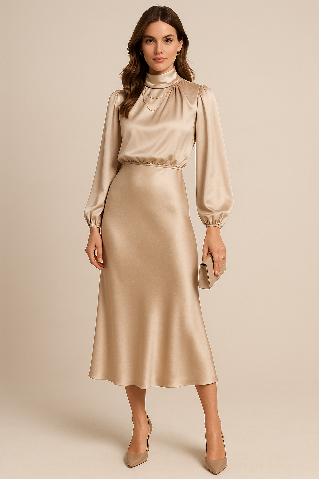 Women's Satin Midi Dress with Adjustable Straps - Casual Style for Everyday Wear