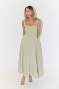 Women's Sleeveless Midi Dress with Square Neckline - Casual Summer Fashion for Everyday Wear