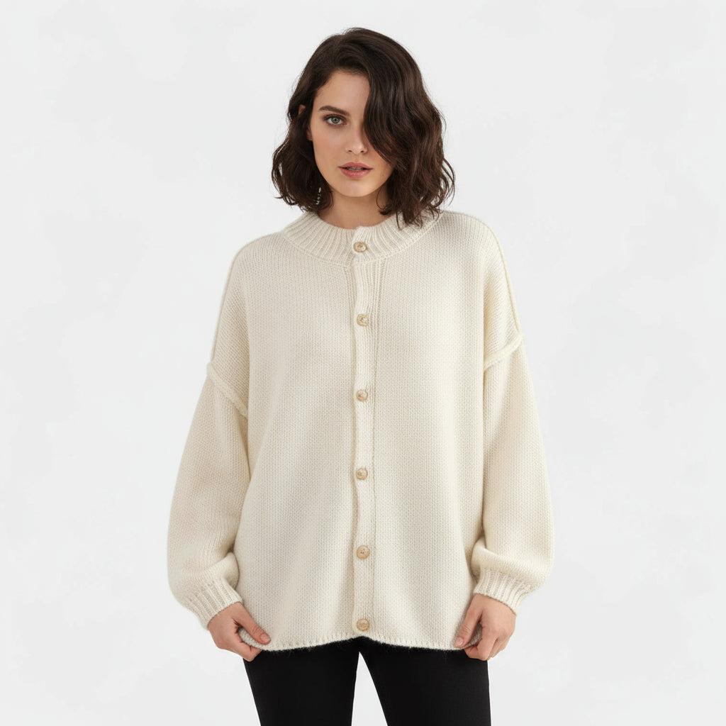 Women's Soft Knitted Oversized Cardigan for Casual Wear - Cozy Layering Piece