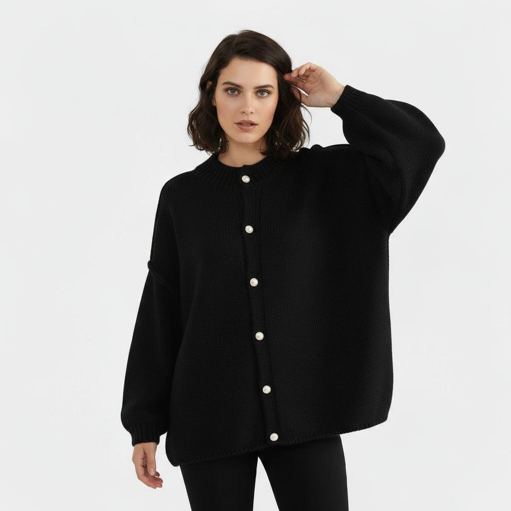 Women's Soft Knitted Oversized Cardigan for Casual Wear - Cozy Layering Piece