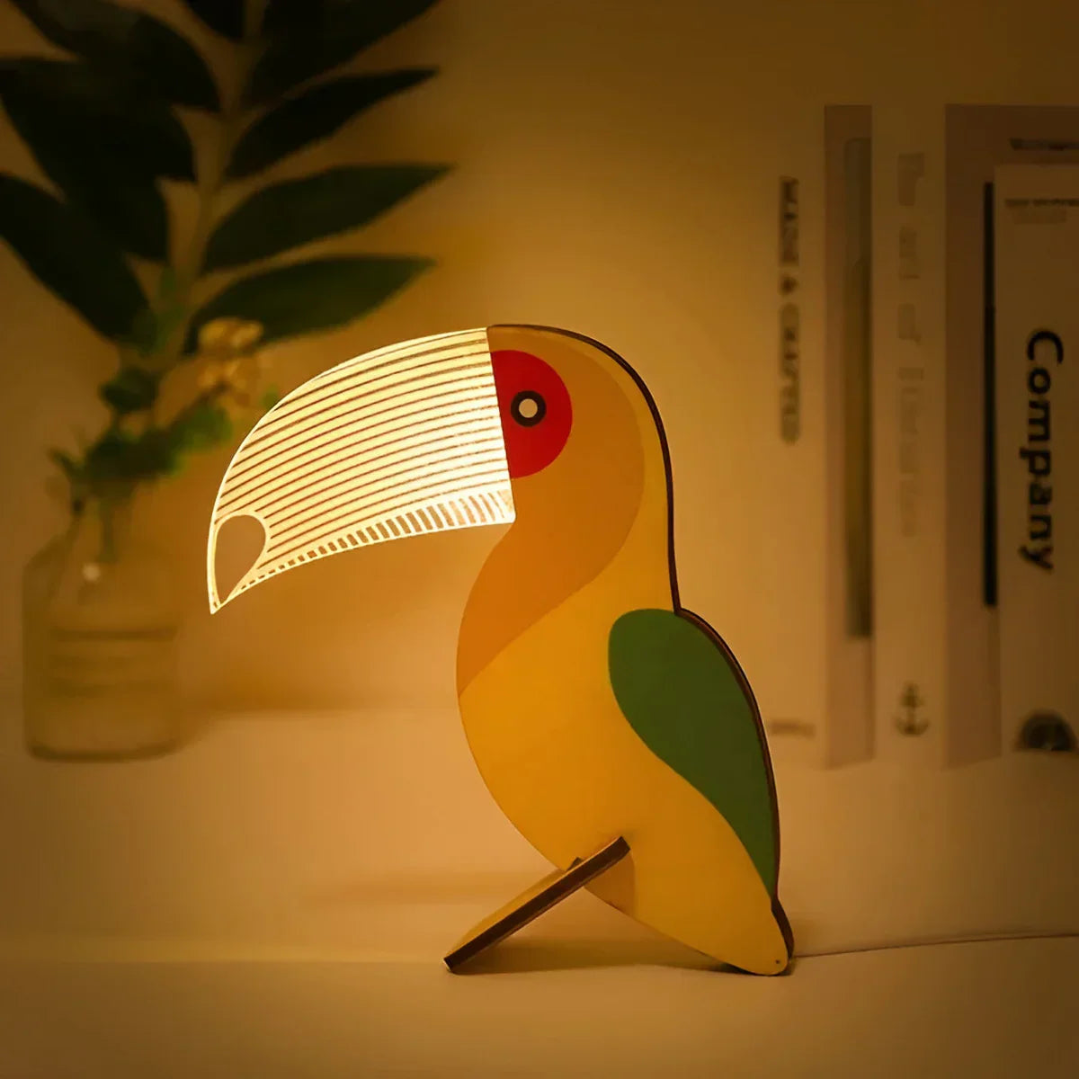 Wooden Animal Table Lamp – Kids Room, Nursery Decor