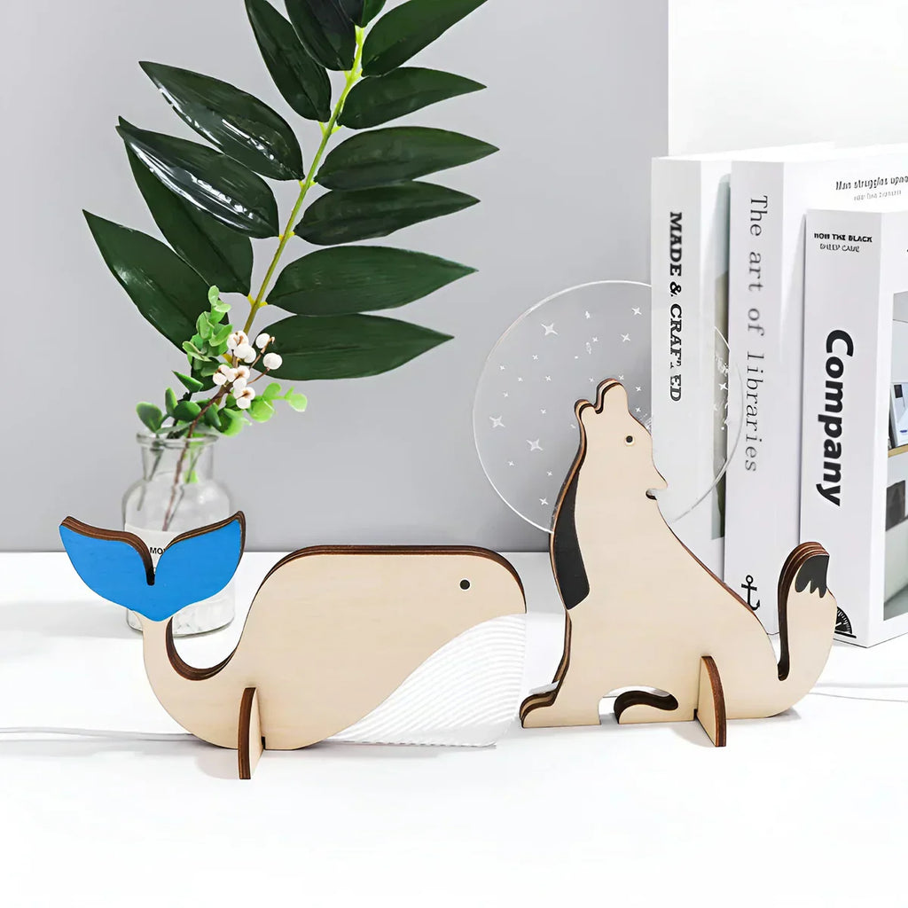 Wooden Animal Table Lamp – Kids Room, Nursery Decor