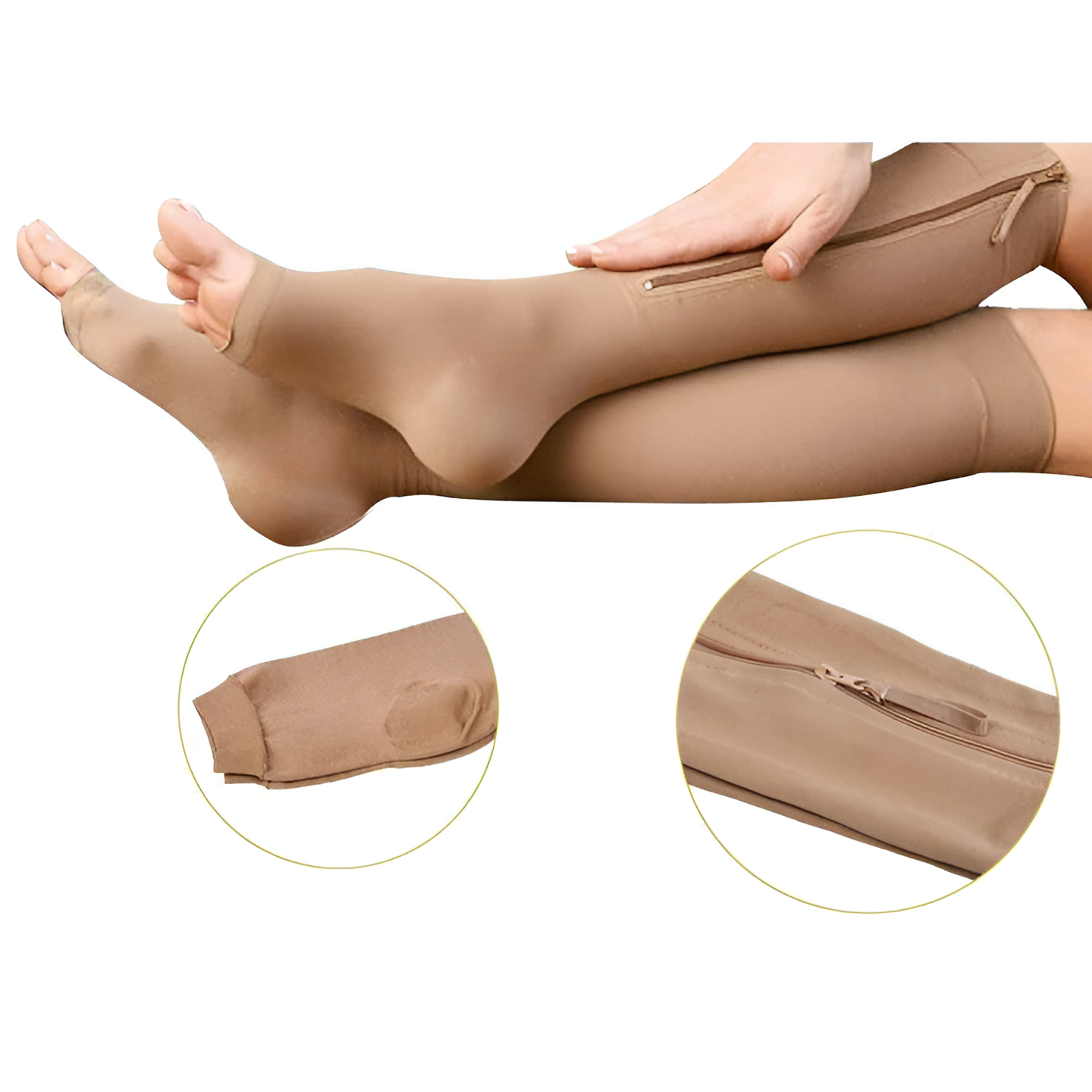 Zippered Compression Socks 20-30 mmHg – Recovery Support, Daily Comfort